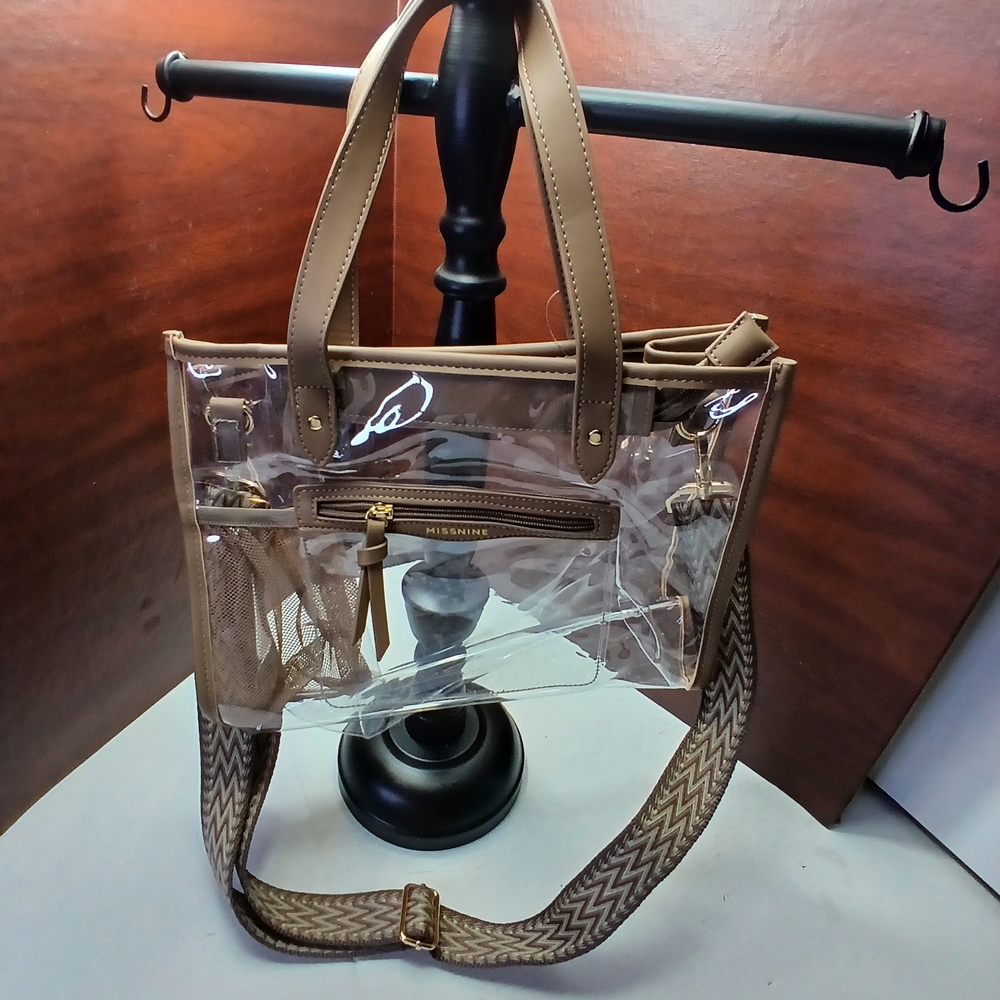 Missnine Clear and Tan Women's Shoulder Bad Detachable Strap